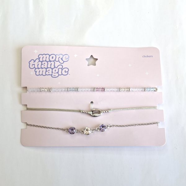 Set de Chokers piedra fucsia
