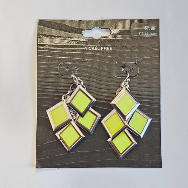 Aretes rombos verdes 