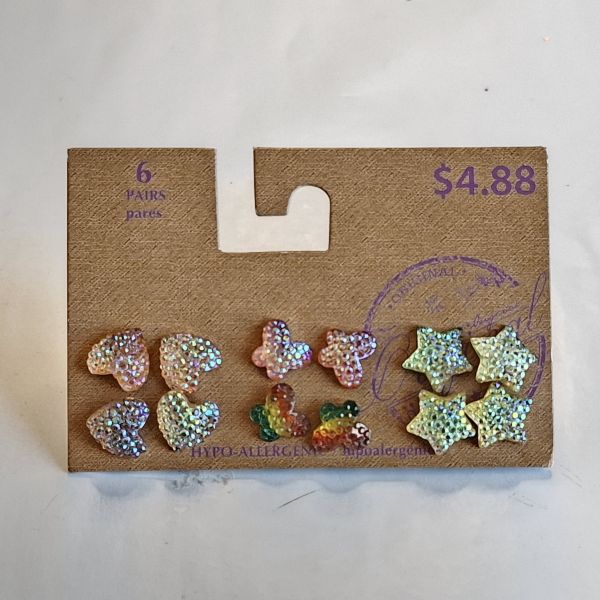 Set de Aretes escarchados varios diseños 