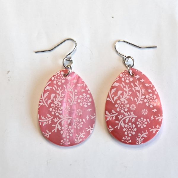 Aretes de concha de nacar (natural) 