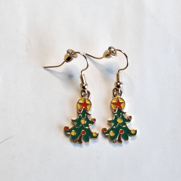 Aretes de árbol de navidad 