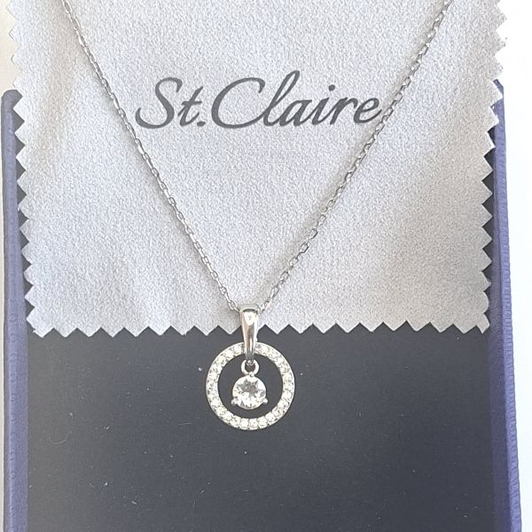 Collar plateado dije de cristal swaroski