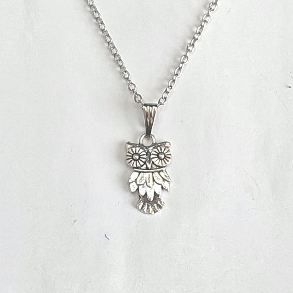 Collar plateado dije de buho