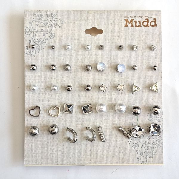 Set de aretes plateados 