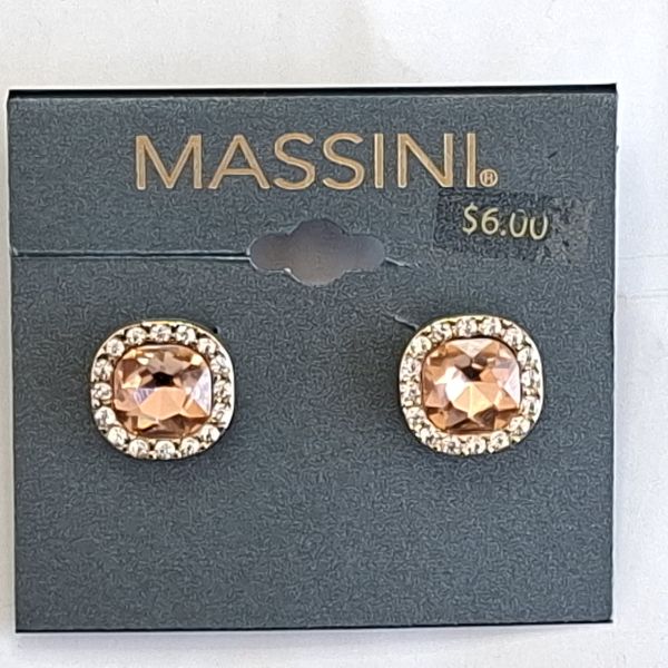 Aretes de circones color sandia  